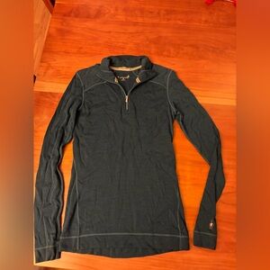 Smartwool Women’s Classic Thermal Merino Base Layer 1/4 Zip Size Medium Dk Teal